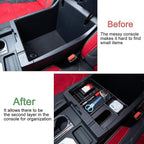 JDMCAR Compatible with Toyota Tundra Accessories 2007-2021 Center Console Organizer,Armrest Box Secondary Storage Tray -(Full Console w/Bucket Seats ONLY)