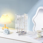 Lolalet Necklace Holder Organizer, Acrylic Jewelry Organizer with 24 Hooks, Rotating Clear Necklaces Display Box, Dust-proof 