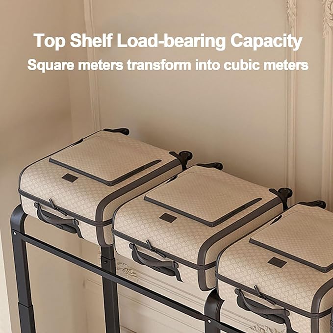 Foldable Portable Wardrobe Closet with Cover, Metal Garment Rack, Clothing Rack for Hanging Clothes, One-Piece Folding Base, 