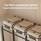 Foldable Portable Wardrobe Closet with Cover, Metal Garment Rack, Clothing Rack for Hanging Clothes, One-Piece Folding Base, 