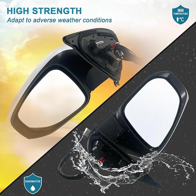 Left Driver side Mirror Fits 2016-2022 Toyota Tacoma With Power Glass, Heated, Turn Signal丨Without Blind Spot Detection Match to White Paint Replace TO1320349 (7Pins)