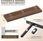 Dreamland 48" Floating Shelves for Wall, 12" Deep Thicker Walnut Floating Shelves, Wall-Mounted Shelves for Bedroom, Living R