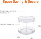 Amazon Basics Lazy Susan Turntable Organizer for Spices and Condiments, 9" Diameter, 2 Tier, Clear