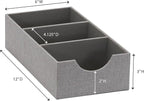 Household Essentials Grey 727-1 Deep 3 Section Drawer Organizer Box for Storage | 12 in x 6.13 in x 3.13