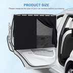Car Window Shades with 8 Strong Magnets-26.8"x19.7" Dual Layer Car Rear/Side Window Sunshade for Baby Semi-Transparent 2-in-1 Universal Auto Sun Shade for Kid & Pet Protection (2 Pack) Black