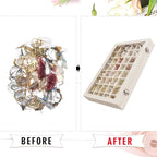 Siveit Velvet Jewelry Tray 48 Grid Jewelry Display Tray Organizer Box with Transparent Lid Rings Earrings Necklaces Pendants 