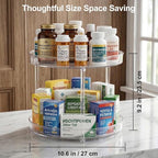 2-Tier Vitamin Storage Organizer, Rotary Turntable Organizer for Vitamin Bottles and Medicine Bottle, Vitamin Bottle Organize