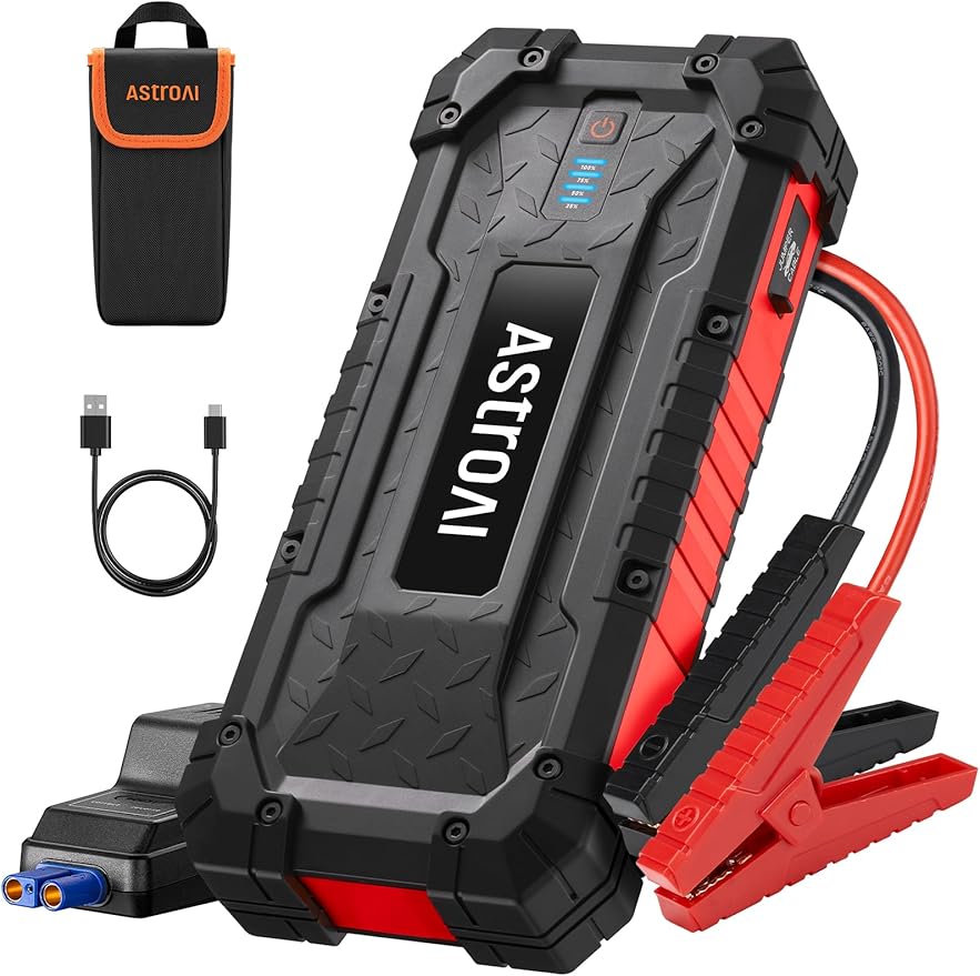 AstroAI S8 Ultra 4000A Car Jump Starter, Jump Box up to All Gas Engines & 12L Diesel, 12V Portable Power Bank with