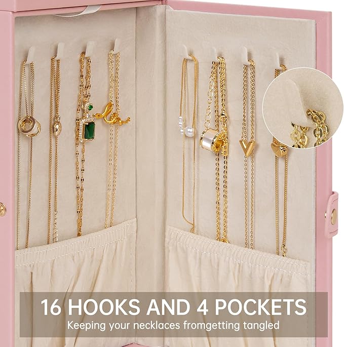 AKOZLIN 6-Tier Jewelry Box Organizer Functional 5 Drawers Leather Jewelry Storage Case for Women Girls Ring Necklace Earring 