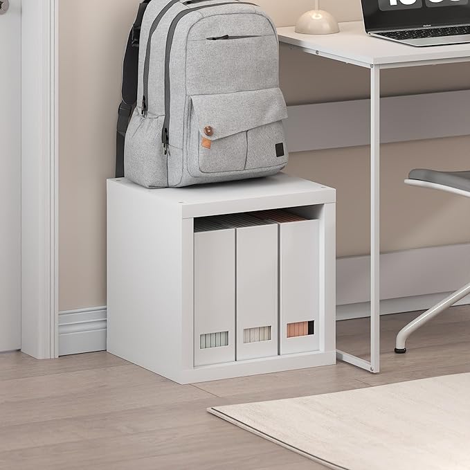 Furinno Cubicle Book Shelf, Stackable Bookshelf, Cube Storage Organizer Bookcase with Open Back, Extra Thick, 15.8" x 15.8" x
