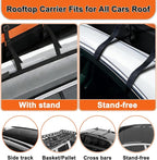 Mupera 15 Cubic Ft Waterproof Car Roof Cargo Carrier for All Vehicles with/Without Roof Rack, Rooftop Cargo Carrier with Strip Includes Anti-Slip Mat, 6 Door Hooks & Combination Lock