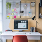 G.CORE Large Grid Wall Bins - 6Pack Gray Gridwall Accessories Hanging Cups with Back Hooks - Plastic Grid Wall Panels Organiz
