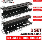 ULIBERMAGNET Magnetic Screwdriver Holder,Magnetic Wrench Holder,Heavy Duty Black Metal Tool Storage Organizer,Set of 2 Magnet