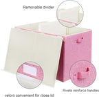 122L Large Toy Box Chest with Lid, Foldable Toy Storage Organizer Bin Boxes with Removable Divider for Kids, Boys, Girls, Nur
