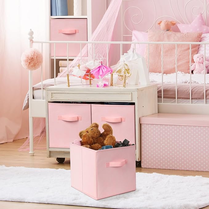 Criusia Storage Cubes - 11 Inch Heavy Duty Fabric Storage Bins for Shelves Closet, Cube Organizer - 8 Pack Collapsible Cube S