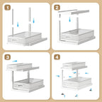 2-Pack Under Sink Storage Organizer with 2-Tier Slide Out Drawer, Sophisticated Mesh Pull Out Shelf for Kitchen & Bathroom, F
