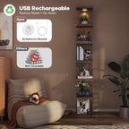 7-Tier Wall Shelf Unit with USB Rechargeable Led Light (Remote Controlled),Versatile Floating Display Shelves,Lack Style Wall
