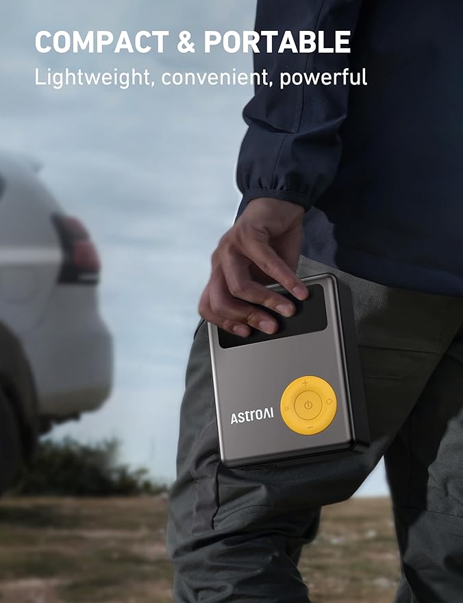 AstroAI Portable Car Jump Starter with Air Compressor, 150PSI 1750A Car Jumper Starter Battery Pack with Cordless Tire