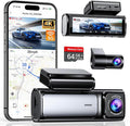 4K Dash Cam Front and Rear, Built-in 5G WiFi GPS, 64GB Card Included, 3.59'' IPS Screen Dash Camera for Cars, Dual Dashcam wi