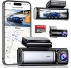 4K Dash Cam Front and Rear, Built-in 5G WiFi GPS, 64GB Card Included, 3.59'' IPS Screen Dash Camera for Cars, Dual Dashcam wi
