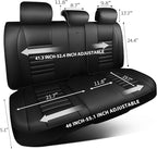 CAR PASS Back Seat Covers, Nappa Leather Rear Seat Bench Cushion Lined Sponge Waterproof Breathable PU Split Back Row Protect