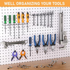 INCLY 176PCS Extra Thick Pegboard Hooks, 1/4" Heavy Duty Metal Peg Board Hooks Assortment with Peg Locks Pegboard Accessories