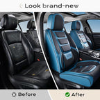 Coverado Car Seat Covers Full Set, Seat Covers for Cars, Front Seat Covers and Back Seat Cover Waterproof Leather Automotive 