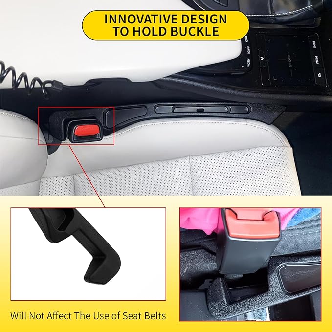 Car Seat Gap Filler 2 Pack, Inserts Between Seats Console with Deeper Groove, Universal Car Seat Gap Plug with Upgraded Phone Holder for Car SUV Truck