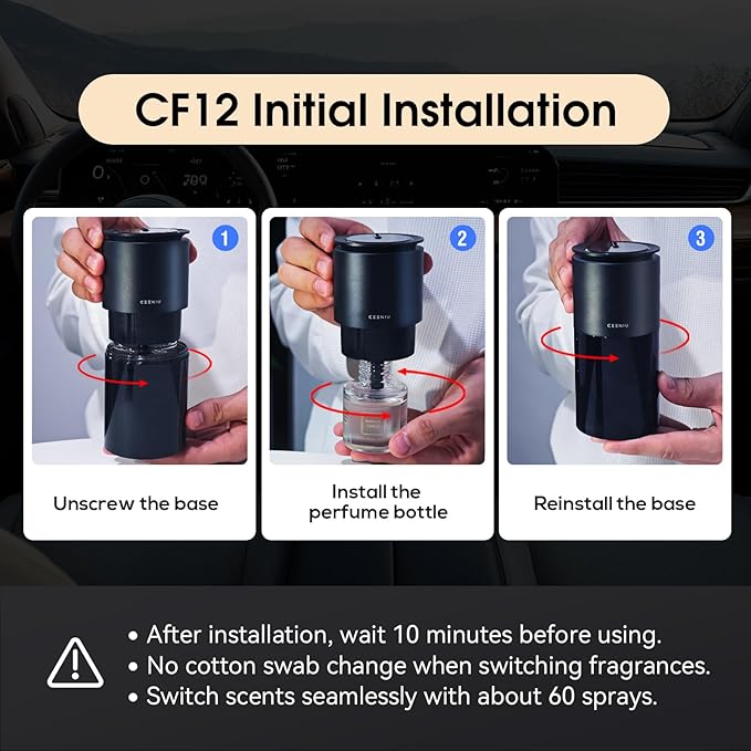 Ceeniu Car Air Fresheners - F26/CF12/F39 Dedicated Perfume Refill - 45ml - Can be Used for 2~6 Months - Made with Natural Pla