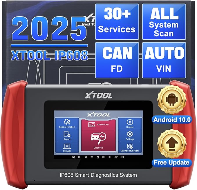 XTOOL IP608 Full System OBD2 Scanner Diagnostic Tool, Code Reader for Cars and Trucks with 30+ Services - EPB/SAS/BMS/Throttle