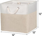 Univivi Fabric Storage Cubes 12 inch Cube Storage Bins with Rope Handles, Storage Baskets Cubes Organizer for Home Shelf Clos