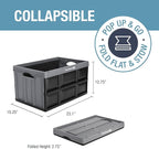 CleverMade Collapsible Storage Bins 62L (3-Pack) – Heavy Duty Collapsible Plastic Storage Bins, Large Stackable Folding Stora