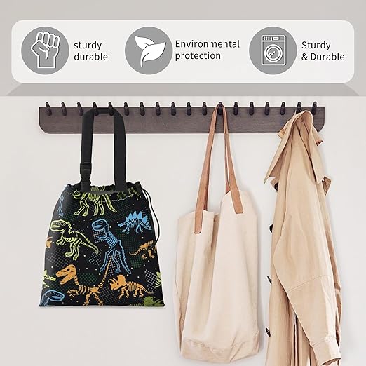Car Trash Bag Large Hanging Can for Back of Seat, Cute Waterproof Car Garbage Bag for Vehicle, Travelling, Outdoor Colorful Cartoon Dinosaur