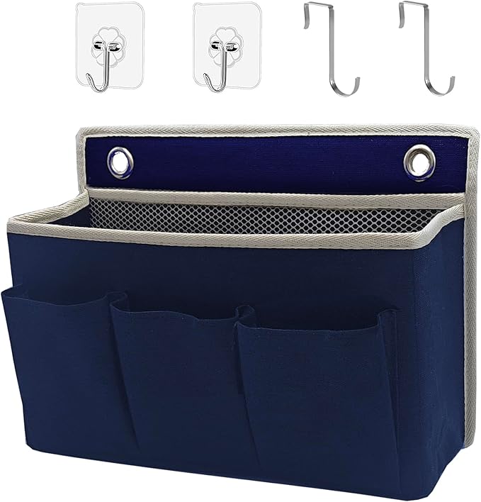 Wall Hanging Organizer Bag/Hanging Baskets with Large Mesh Compartment & 3 Pockets，Over the Door Hanging Organizer Space Savi