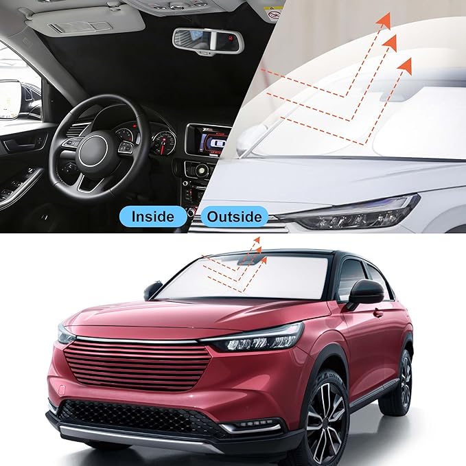 Front Windshield Sun Shade Foldable Car Front Window Sun Shade Windshield Shade Custom Fit for 2023-2025 2026 Honda HR-V Block UV Rays Heat Keep Car Cooler