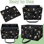 Reusable Grocery Bags Heavy Duty Shopping Bags Foldable Large Tote Bags with Long Handles & Hard Bottom