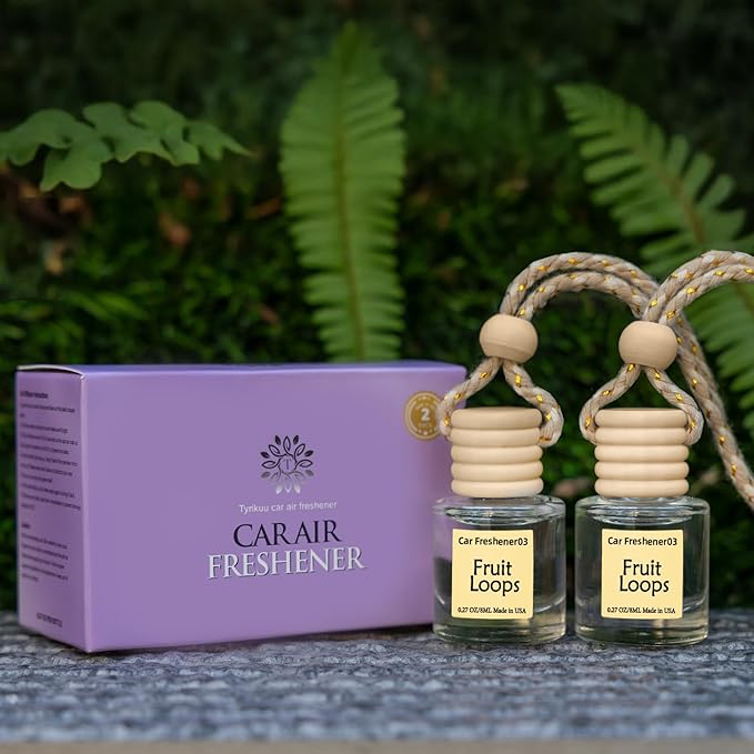 Hanging Car Air Freshener, Long Lasting Scent, Cute Air Fresheners for Women, 2 Pack Non-Toxic Essential Oil Diffuser, Made i