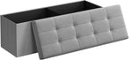 SONGMICS MAZIE Collection - 43 Inches Folding Storage Ottoman Bench, Ottoman Foot Rest, End of Bed Bench, Storage Chest, Load