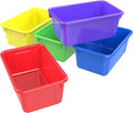 Storex 62414U05C Small Cubby Bin, Plastic Storage Container Fits Classroom Cubbies, Pack of 5, 12.2" x 7.8" x 1" (Assorted co