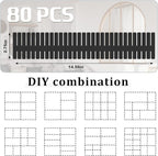 Vesici 80 Pcs Drawer Dividers Adjustable Plastic Organizer DIY Separators Storage Dividers for Socks, Underwear, Makeup, Tidy