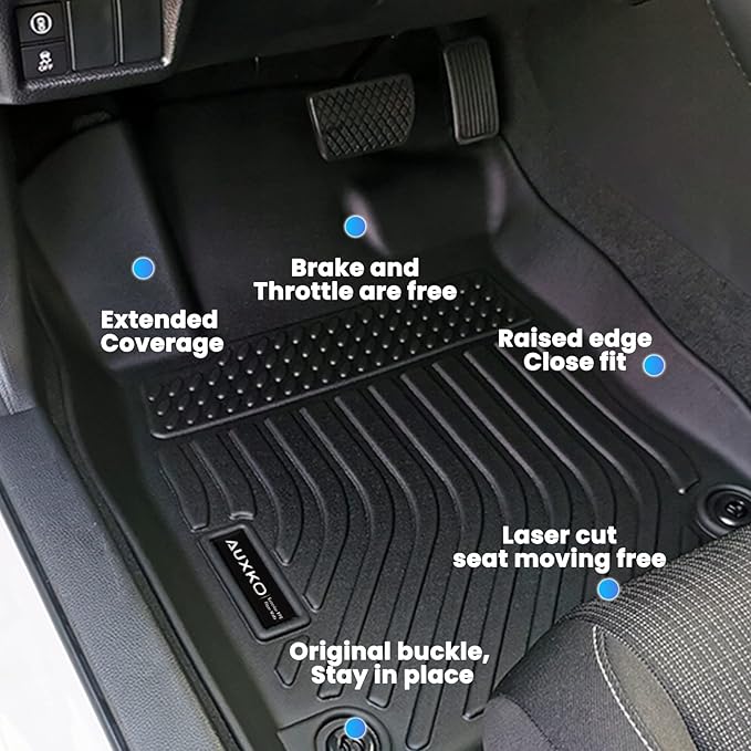 AUXKO All Weather Floor Mats for Honda Civic 2026 2025-2022 Sedan Hatchback Si(Include Sport|2nd Row with&w/o USB Port|Not for Hybrid) Acura Integra 2023-2026 Liners All Season Odorless Anti-Slip