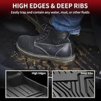 LASFIT Floor Mats for Honda Pilot 2023 2024 2025 2026 (7&8 Seats), All Weather Custom Fit TPE Odorless Anti-Slip Floor Liner 1st & 2nd & 3rd Row, Black
