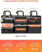 Oasser Car Storage Organizer New Version, Hanging Trunk Organizer with 10 Different Functional Storage Bags for SUV Truck MPV VAN