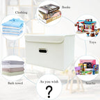 STOREONE Fabric Storage Cube Bins Foldable Organizer Container Collapsible Basket with Lids and Metal Handles, for Home, Bedr
