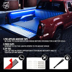 Xprite 60" Inch Blue LED Truck Bed Lights Strip Kit, Decoration Lighting Bar for Cargo Pickup Trucks Van SUV RV Boat, On/Off Switch - 2PCS