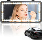 SINGARO Car Sun Visor Vanity Mirror - Rechargeable Makeup Mirror with 60 LEDs, 3 Light Modes & Dimmable Touch Control for Cars, Trucks, SUVs, Car Interior Accessories for Women (Black)