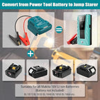 Battery Jump Starter Adapter for Makita 18V, Automotive Car Battery Booster Jumper Cables with Adapter Power for Car Jump Starting Using Tool (No Battery)