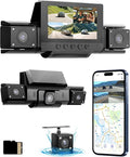 4 Channel Dash Cam 360 View Front Rear Left Right Car Camera,GPS and 5GHz Band WiFi,APP Control,G-Sensor,24H Parking Mode,8PC