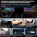 Acrylic Interior Car LED Strip Light with 30S Motion Sensor Switch&USB Hub, Dreamcolor 55.1 inches Ambient Lighting Kits, RGB Colors Neon LED Strip Light