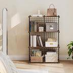 HOOBRO Wire Cube Storage Organizer, 6-Cube Shelves, Modular Shelves with Metal Grid, DIY Closet Cabinet for Living Room, Bedr